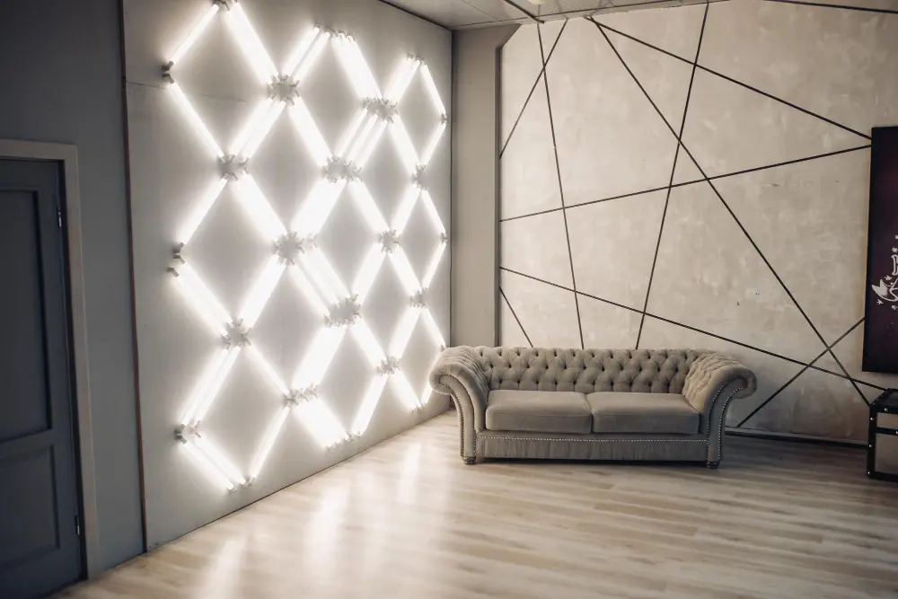 Contemporary feature wall and premium floor tiling installed by expert wall and floor tiling professionals in Melbourne.