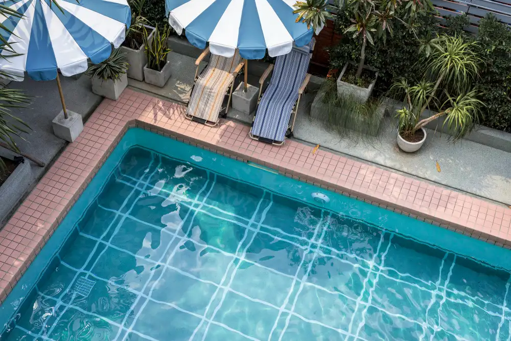 Swimming pool featuring professionally installed pool tiles and waterline tile installation in Melbourne for a durable, stylish finish.